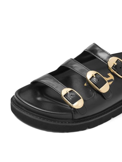 Marc Jacobs buckle-detail leather slides - Black