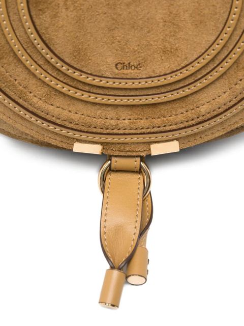 Chloé Marcie saddle suede crossbody bag - Neutrals