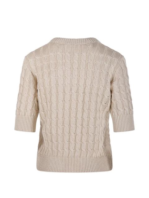 Max Mara cable knit short-sleeve sweater - Neutrals - zdjęcie produktu nr 2