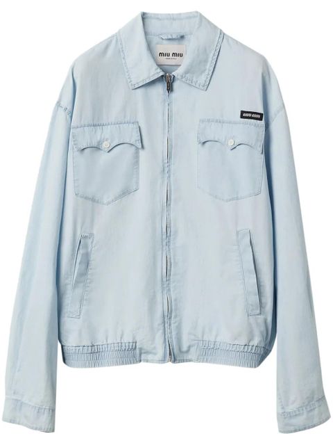 Miu Miu Chambray blouson jacket - Blue - zdjęcie produktu nr 1