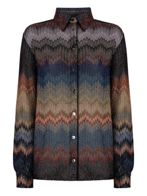 Missoni chevron-pattern metallic shirt - Brown - zdjęcie produktu nr 1