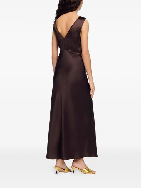 SANDRO lace V-neck maxi dress - Brown