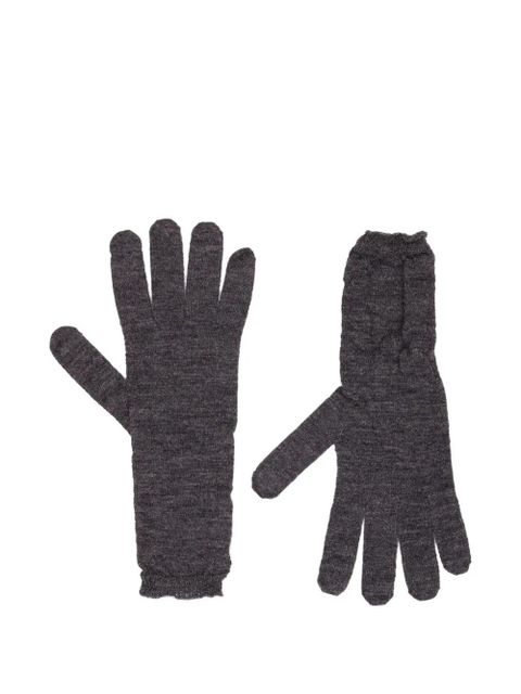MM6 Maison Margiela numbers-motif gloves - Grey