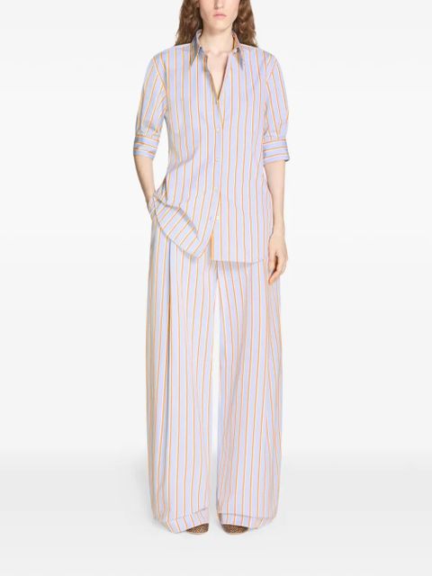 DRIES VAN NOTEN cuffed striped cotton shirt - Blue - zdjęcie produktu nr 2