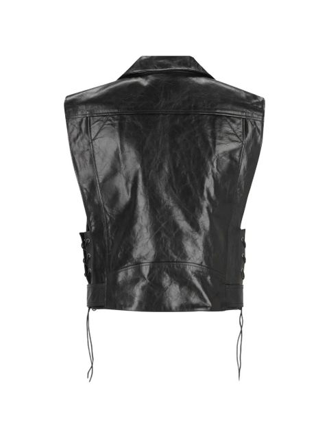 Saint Laurent leather biker vest - Black - zdjęcie produktu nr 2