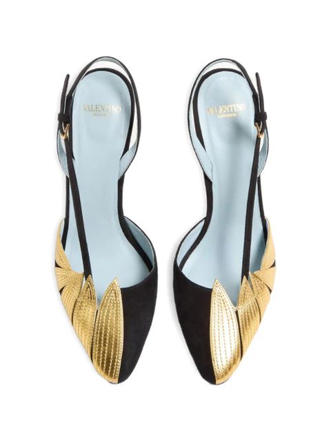 Valentino Garavani Foliefoliage slingback pumps - Black