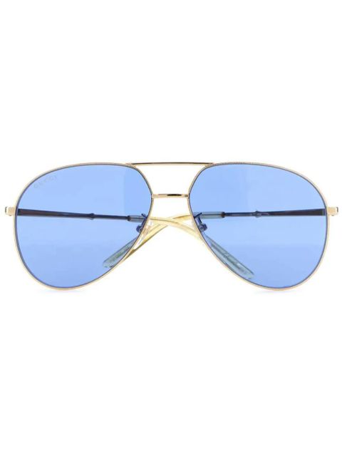 Gucci Eyewear logo-engraved sunglasses - Gold - zdjęcie produktu nr 1
