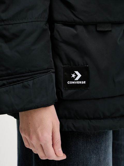 Converse kurtka kolor czarny zimowa CVW5J005