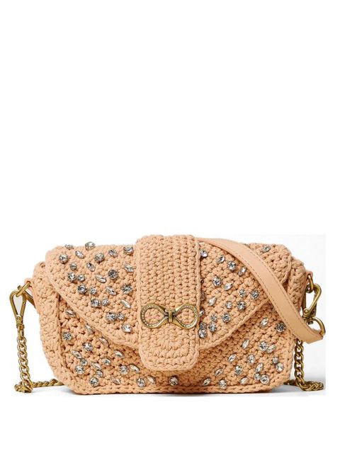 TWINSET crystal-embellished crochet shoulder bag - Pink - zdjęcie produktu nr 1