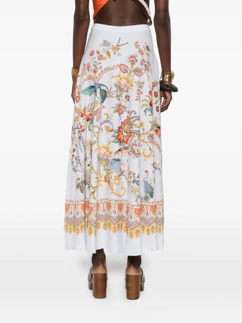 ETRO floral half-circle maxi skirt - Blue