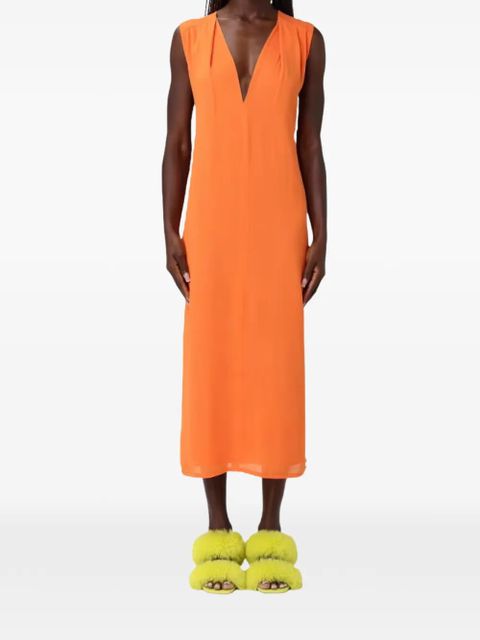 Moschino V-neck sleeveless midi dress - Orange - zdjęcie produktu nr 2