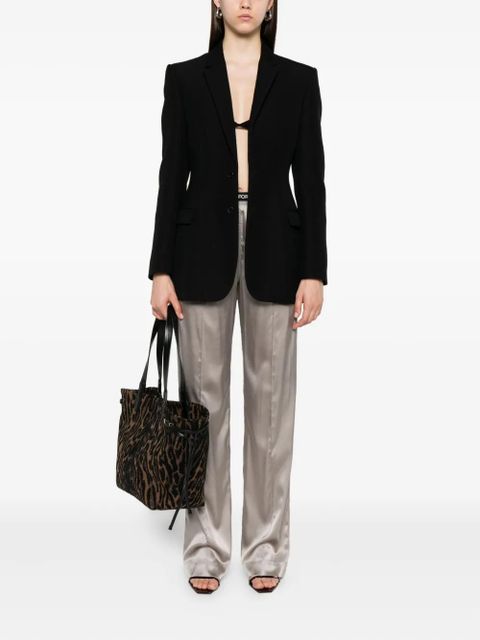 TOM FORD logo-patch trousers - Grey