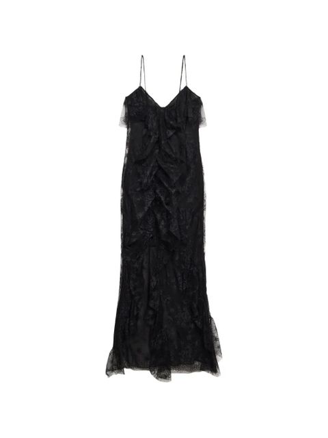 Blumarine lace-patterned ruffled dress - Black - zdjęcie produktu nr 1