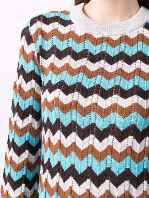 Missoni stripes mini dress - Brown