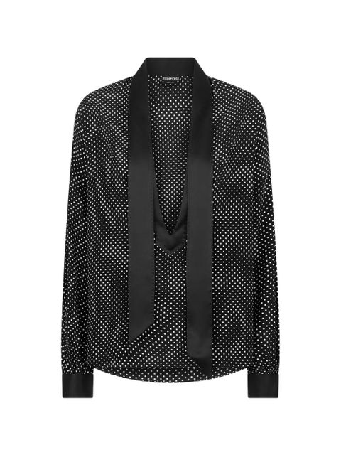 TOM FORD Lavalliere polka-dot blouse - Black - zdjęcie produktu nr 1