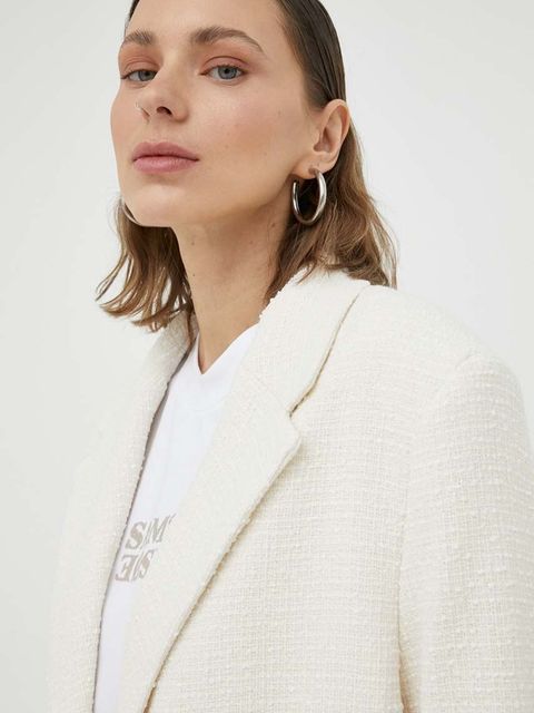 Samsoe Samsoe marynarka kolor beżowy jednorzędowa gładka