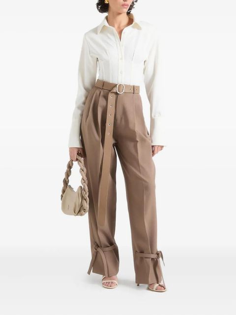 Manière De Voir Suzanne oversized-belt ankle-tie tailored trousers - Neutrals - zdjęcie produktu nr 2