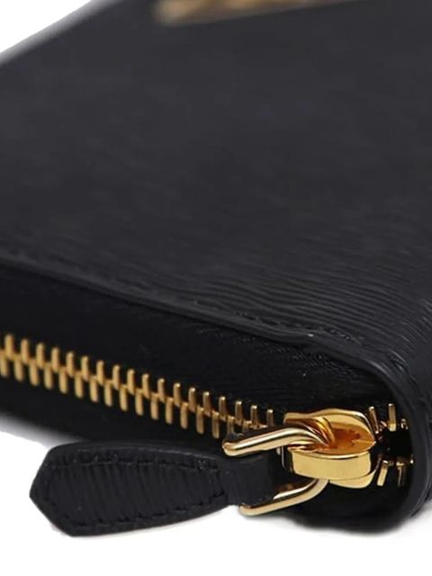 Prada enamel triangle logo wallet - Black