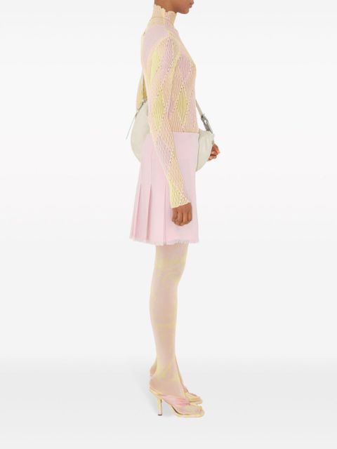 Burberry high-neck argyle intarsia-knit jumper - Yellow