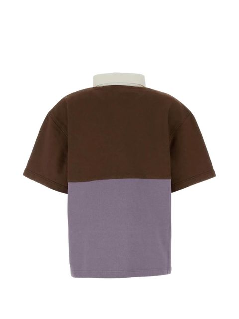Prada two-tone cotton polo shirt - Brown - zdjęcie produktu nr 2