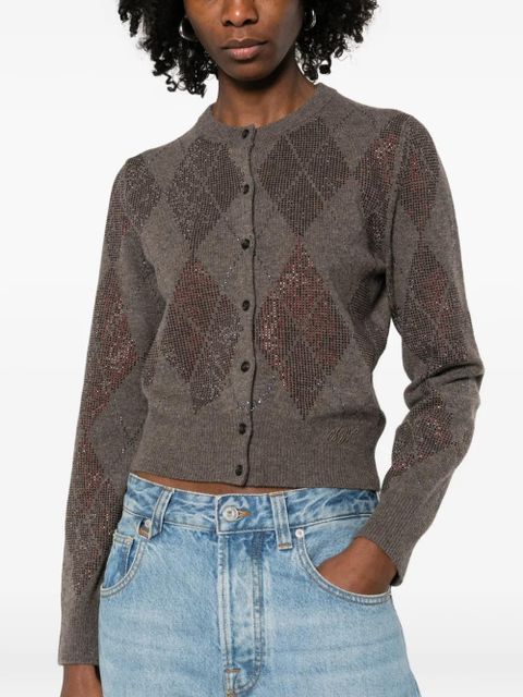 Alexander Wang crystal-embellished cardigan - Brown