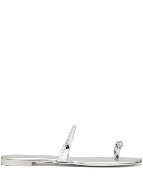Giuseppe Zanotti Ring crystal-embellished sandals - Silver - zdjęcie produktu nr 1
