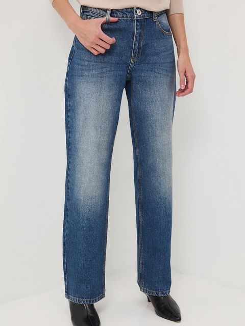 Medicine jeansy bawełniane damskie kolor niebieski - zdjęcie produktu nr 1