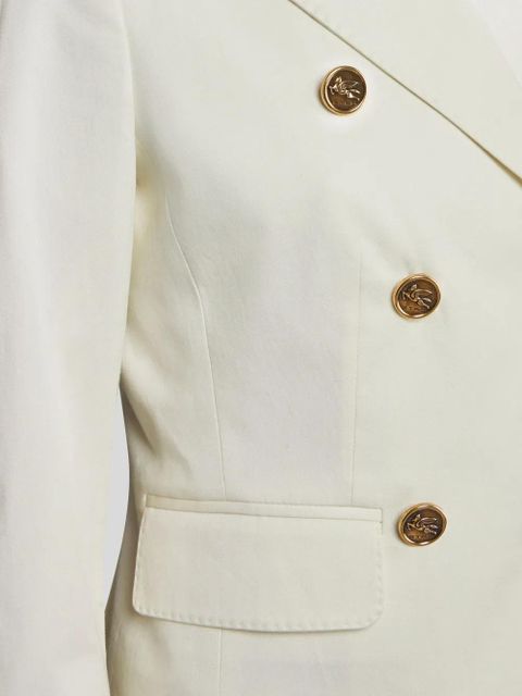 ETRO logo-embossed buttons double-breasted jacket - White
