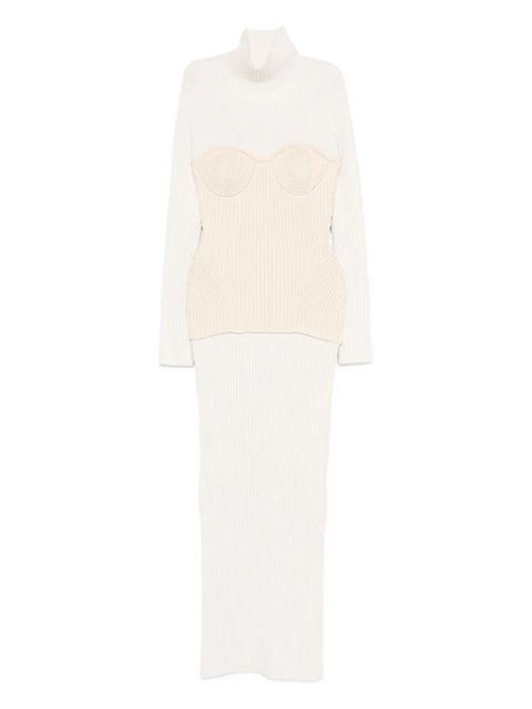 Jean Paul Gaultier ribbed-knit corset dress - Neutrals - zdjęcie produktu nr 1