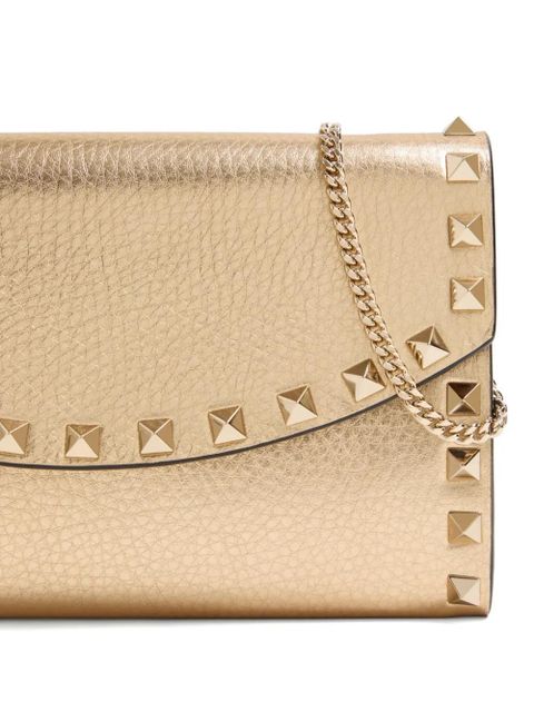 Valentino Garavani Rockstud studded leather wallet - Gold
