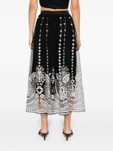 Maje lace-detail maxi skirt - Black