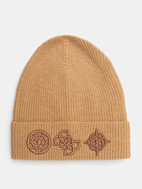 Guess czapka z domieszką wełny kolor beżowy AW5177 POL01 - zdjęcie produktu nr 1