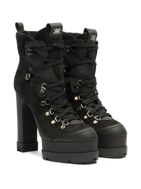 Casadei 120mm platform lace-up boots - 9000 BLACK - zdjęcie produktu nr 2