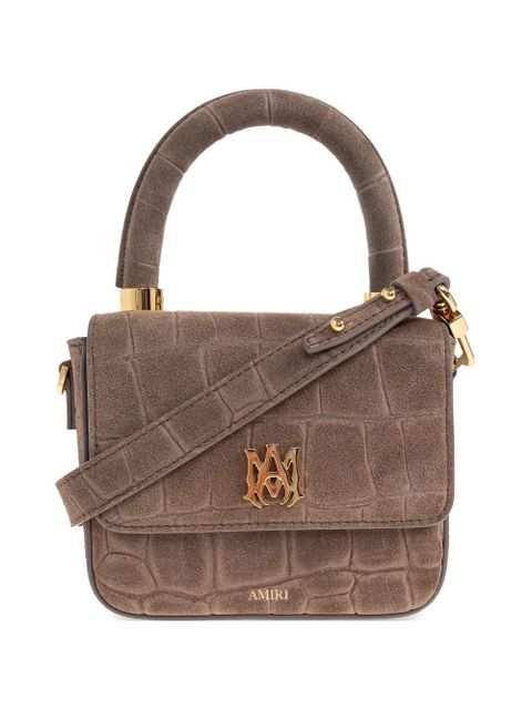 AMIRI croc-effect logo-plaque mini bag - Brown - zdjęcie produktu nr 1