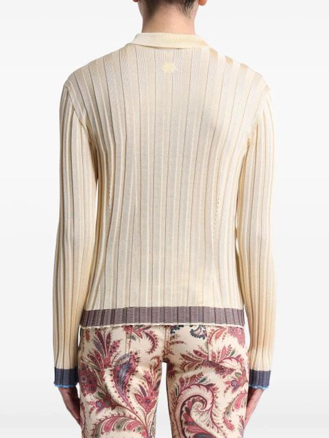 ETRO ribbed polo shirt - Neutrals