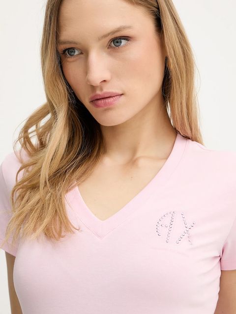 Armani Exchange t-shirt damski kolor różowy XW000606 AF10355