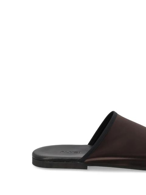 Alysi satin-finish flat mules - Brown - zdjęcie produktu nr 2
