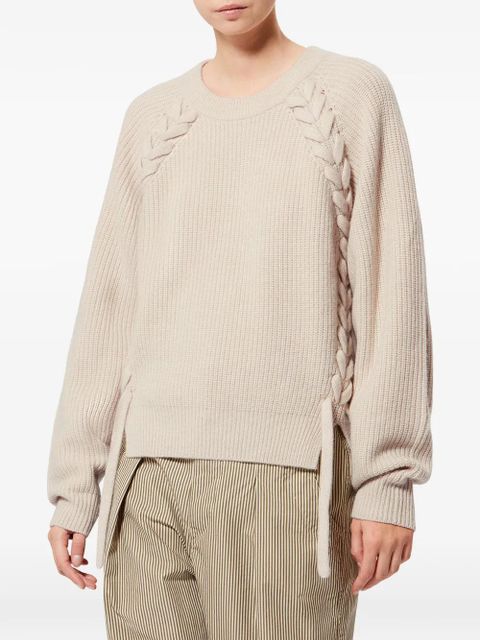 ISABEL MARANT Tulliam braided-detail sweater - Neutrals