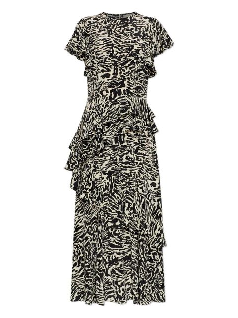 Ulla Johnson Amaia ruffled animal-print maxi dress - Black - zdjęcie produktu nr 1