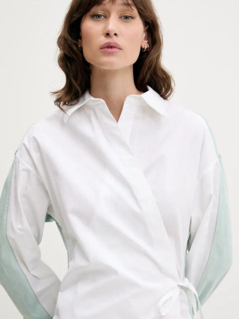 Diesel sukienka bawełniana D-ELPHI-DEN DRESS kolor biały mini rozkloszowana A17387.0CBCP