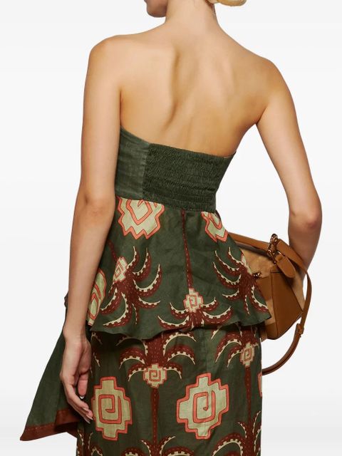 Johanna Ortiz Arkana ring-detail strapless top - Green