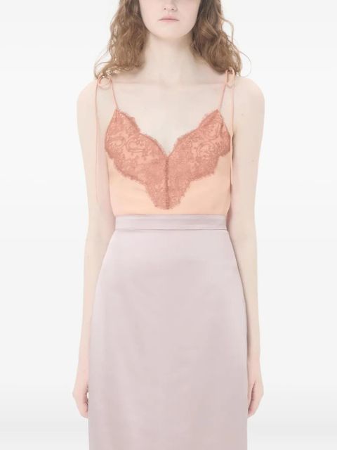 Valentino Garavani lace crepe de chine top - Pink
