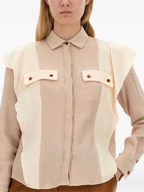 Alysi two-tone cotton shirt - Neutrals