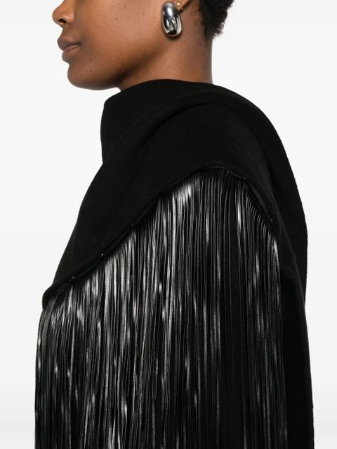 Sportmax fringed-detail panelled dress - Black