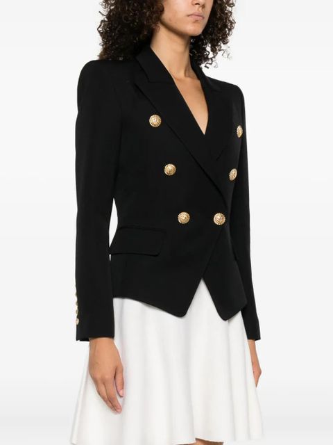 Balmain double-breasted wool jacket - Black