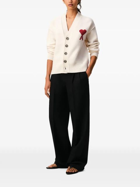 AMI Paris Ami De Coeur wool cardigan - Neutrals