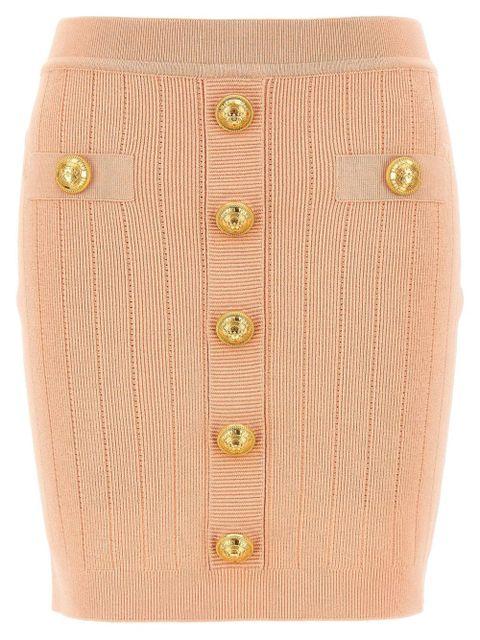 Balmain buttoned knitted midi skirt - Pink - zdjęcie produktu nr 1