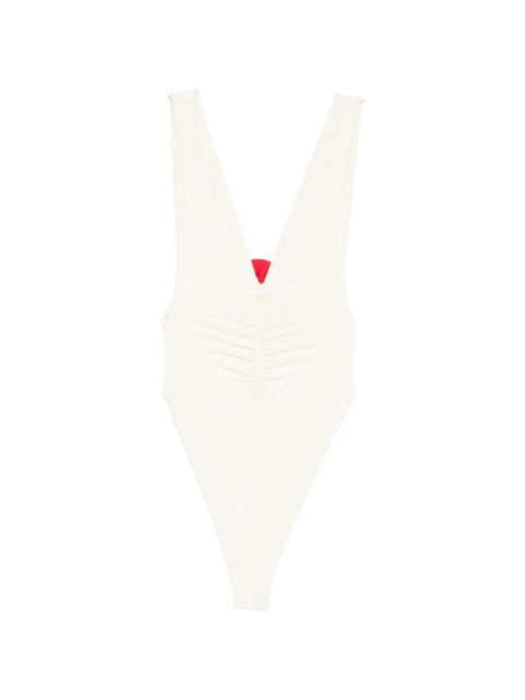 La Reveche Samira floral-appliqué swimsuit - Neutrals - zdjęcie produktu nr 2