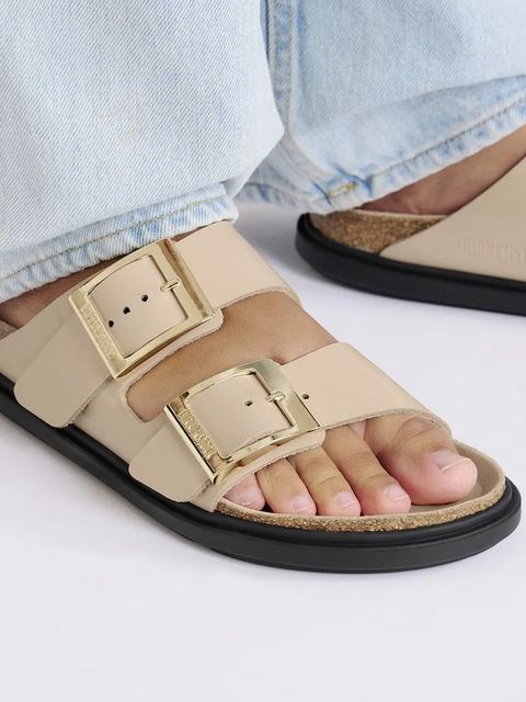 Birkenstock klapki skórzane Arizona Droplet Buckle
