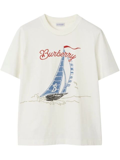 Burberry Sailboat-print cotton T-shirt - White